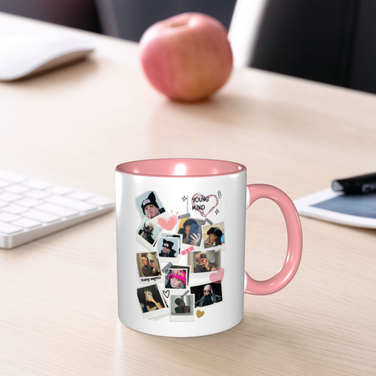 Young Tea Coffee - كوب قهوة سيراميك مضحك بتصميم كولاج