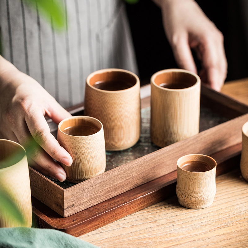 Coffee Tea Japan - كوب خشبي ياباني مصنوع يدويًا من