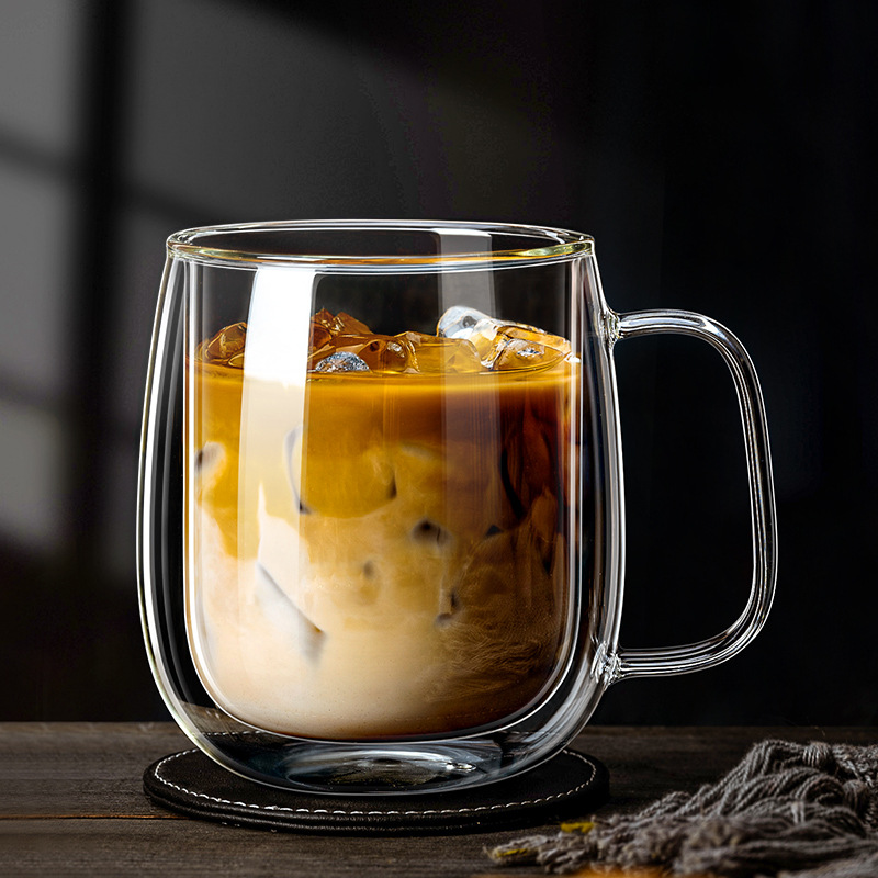 Lemon Tea Coffee - كوب زجاجي مزدوج الجدار سعة 350