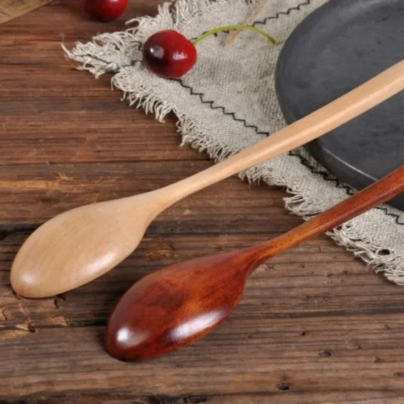 Tea Coffee Utensils - 1/2 قطعة ملعقة خشبية أدوات المائدة