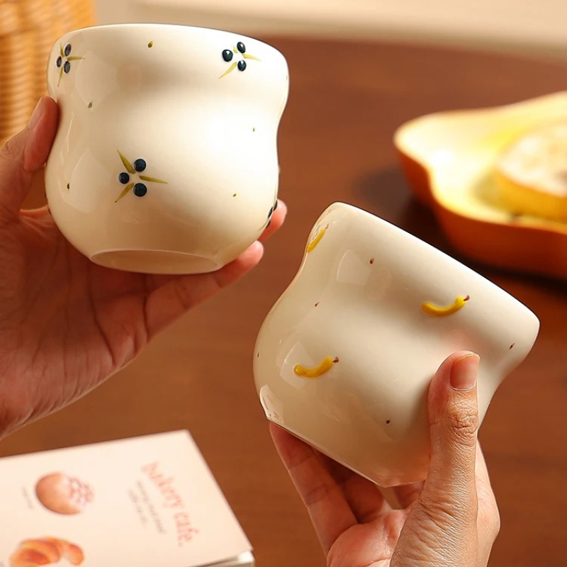 Tea Coffee Utensils - أكواب قهوة منقوشة محمولة باليد، أدوات