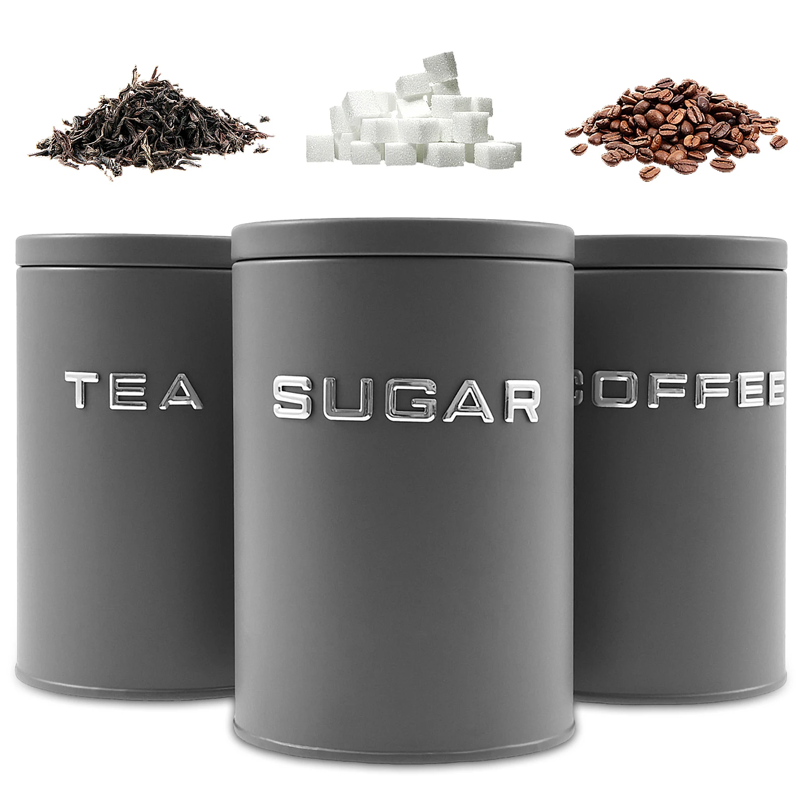 Tea Coffee Sugar Container - 3 قطعة علبة الشاي والقهوة والسكر
