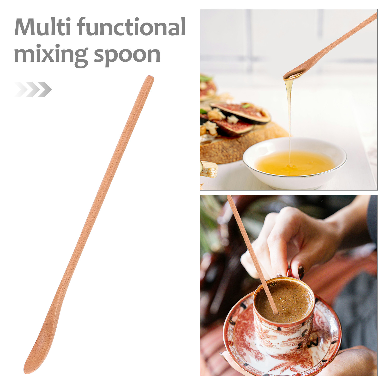 ملعقتان خشبيتان بمقبض طويل لتق - مراجعة Tea Coffee Utensils وسعره