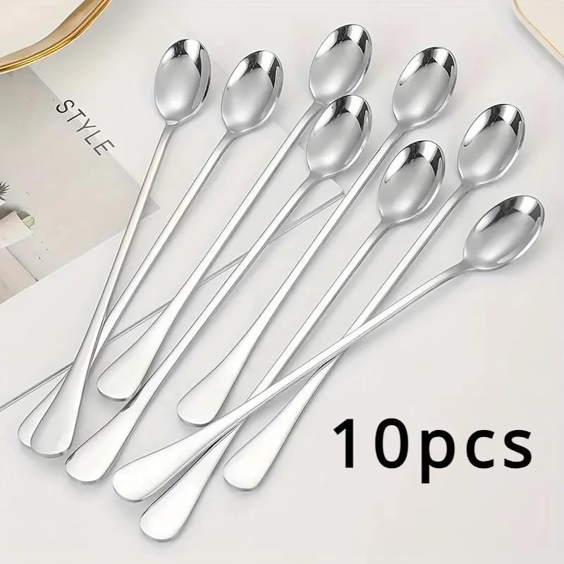 طقم ملاعق بمقبض طويل 1/10 قطع  - مراجعة Tea Coffee Utensils وسعره