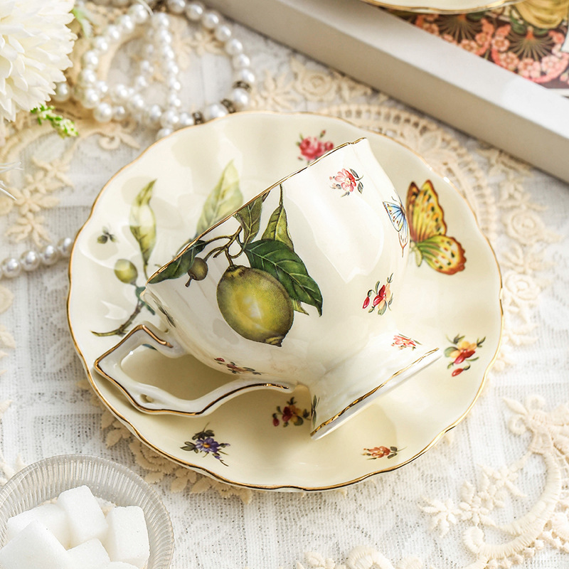 طقم شاي بتصميم ريفي أوروبي، إب - مراجعة Lemon Tea Coffee وسعره