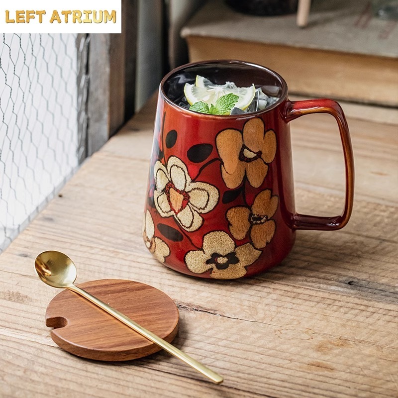 كوب سيراميك مزخرف برسومات يدوي - مراجعة Tea Coffee Utensils وسعره