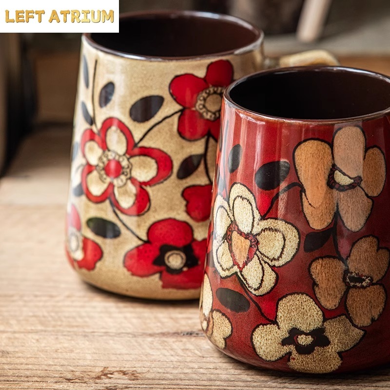كوب سيراميك مزخرف برسومات يدوي - مراجعة Tea Coffee Utensils وسعره