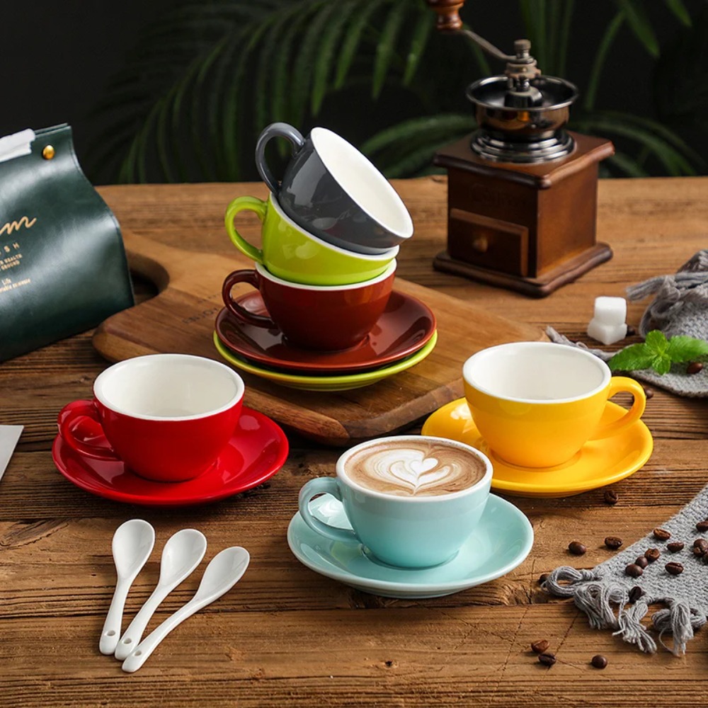 كوب قهوة سعة 150 مل مع طبق، كو - مراجعة Tea Coffee Utensils وسعره