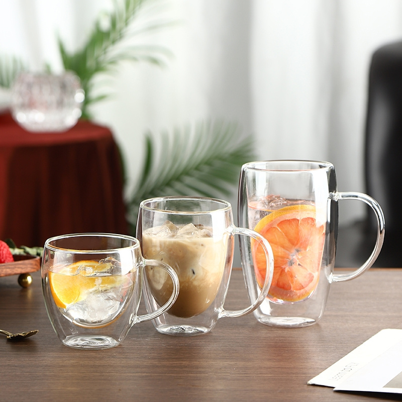 شفاف مزدوج الجدار الزجاج القدح - مراجعة Lemon Tea Coffee وسعره