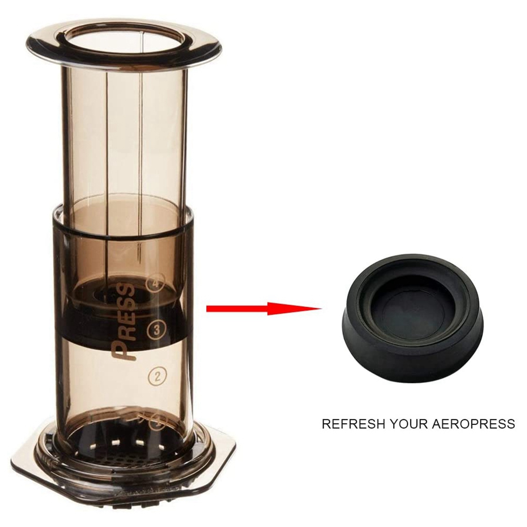 A84G-4X حشية مطاطية للمكبس للا - مراجعة Aeropress Coffee Maker وسعره