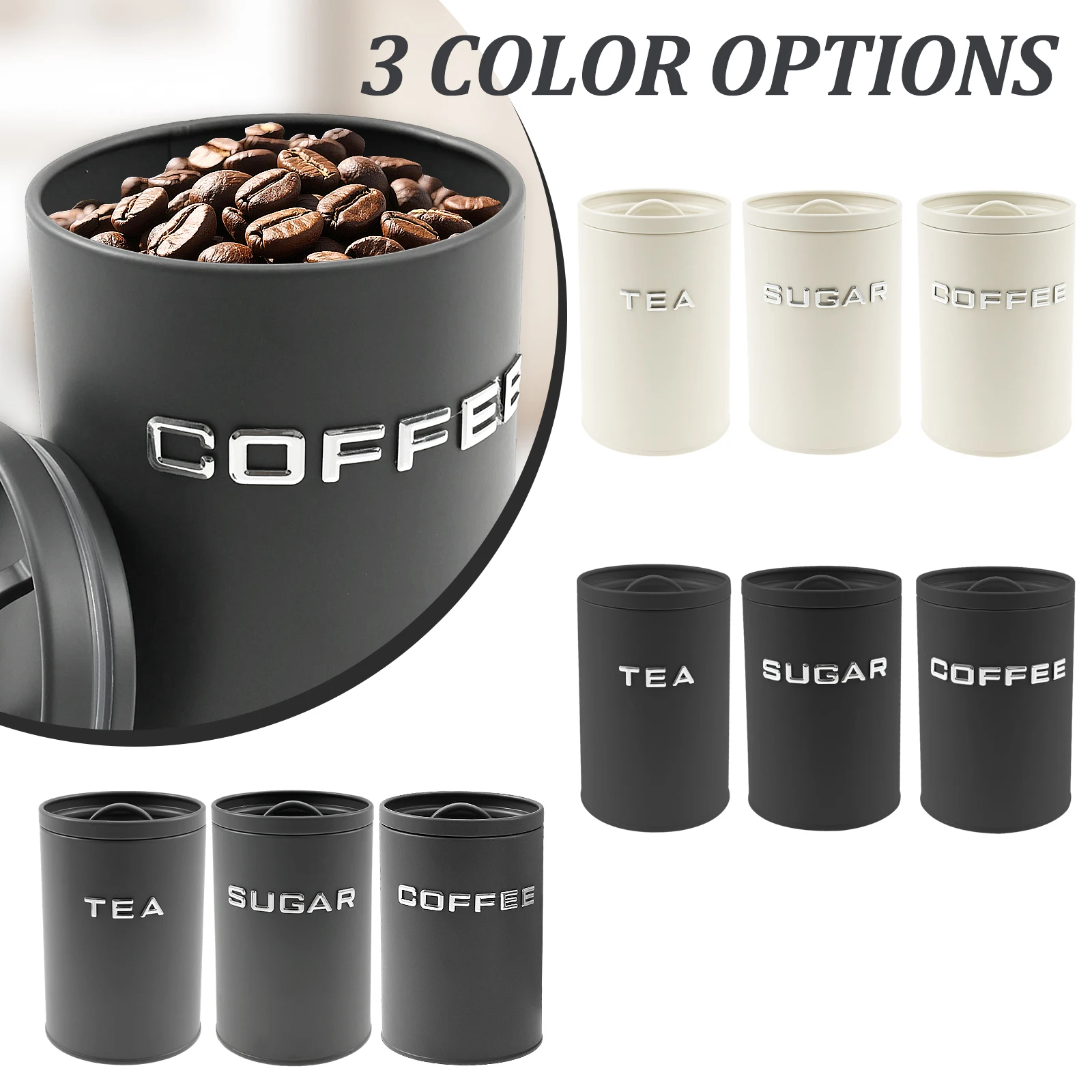 3 قطعة علبة الشاي والقهوة والس - مراجعة Tea Coffee Sugar Container وسعره